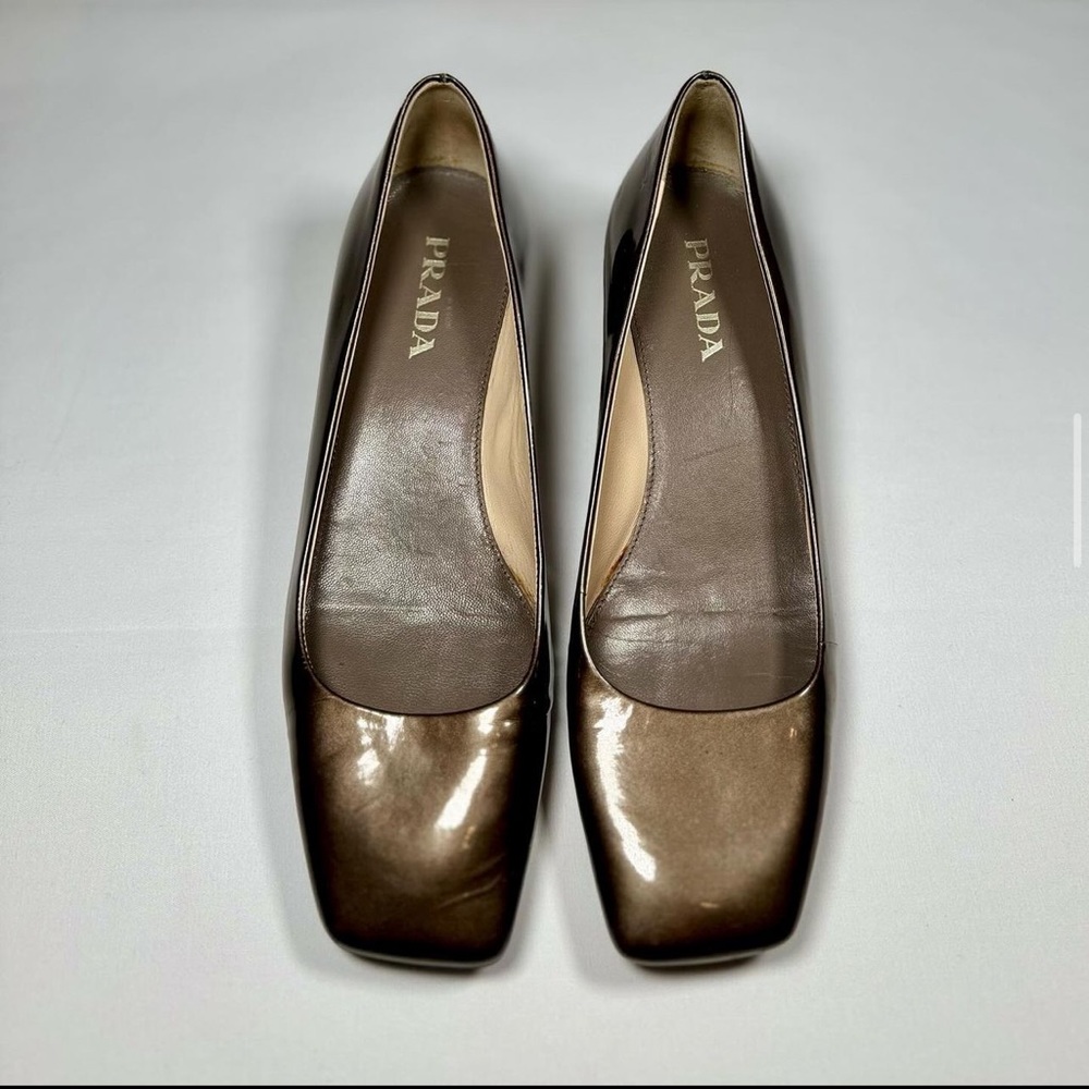 Prada Vintage Patent Leather Square Toe Heels